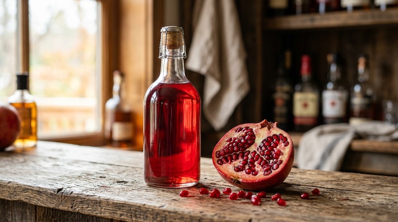 Grenadine settling through orange juice to form the red lower layer of a Tequila Sunrise