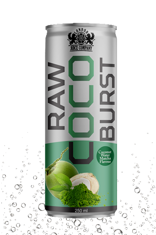 RAW COCO BURST Matcha Coconut Water Drink 250ml Can