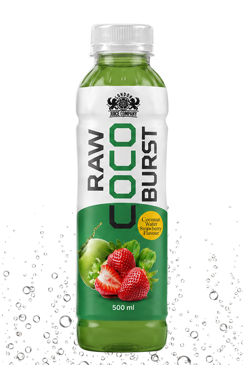 Raw Coco Burst Strawberry Coconut Water Drink 500ml PET Bottle