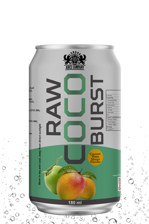 Raw Coco Burst Mango Coconut Water Drink 180ml Can