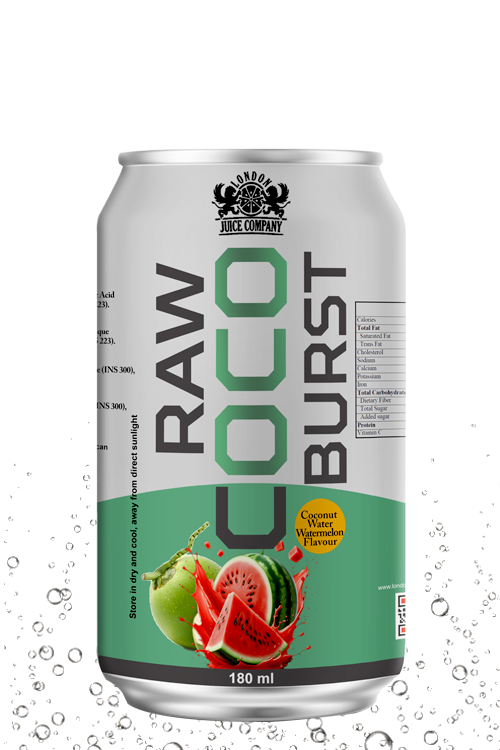 RAW COCO BURST Watermelon Coconut Water Drink 180ml Can