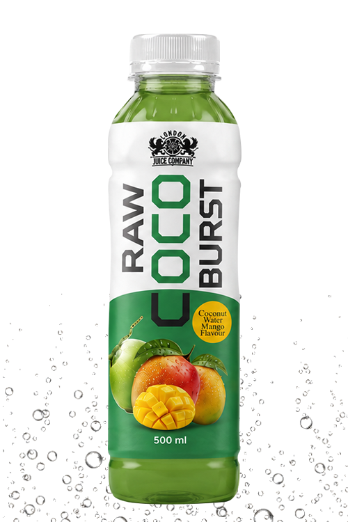 Raw Coco Burst Mango Coconut Water Drink 500ml PET Bottle
