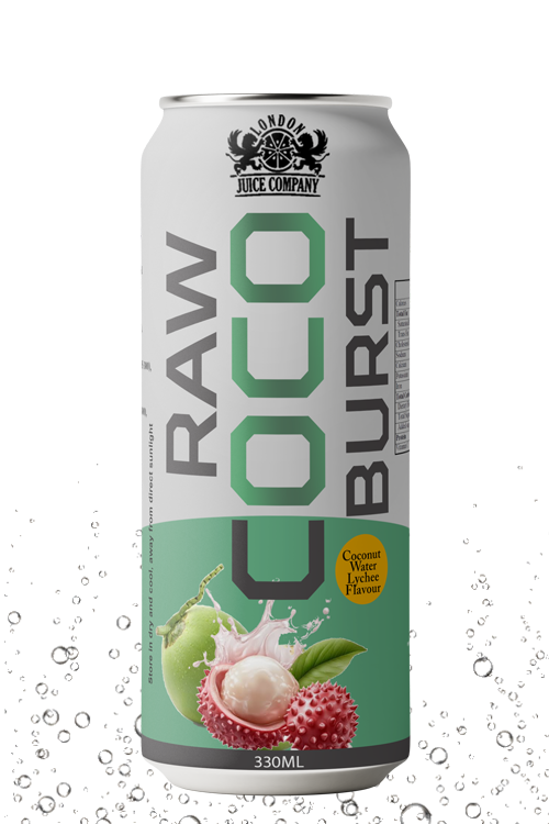 Raw Coco Burst Lychee Coconut Water Drink 330ml Can