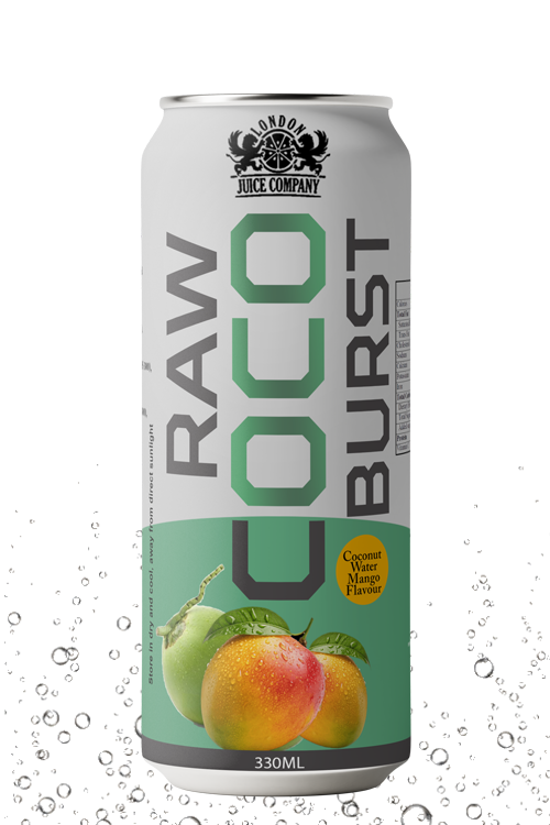 Raw Coco Burst Mango Coconut Water Drink 330ml Can