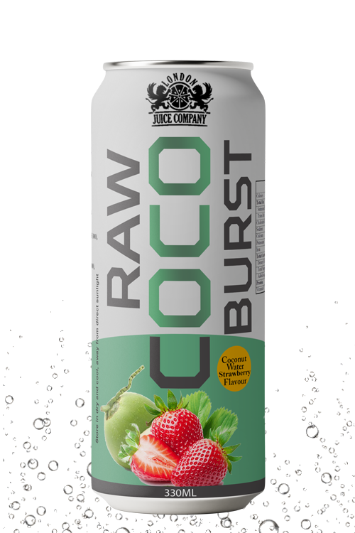 Raw Coco Burst Strawberry Coconut Water Drink 330ml Can
