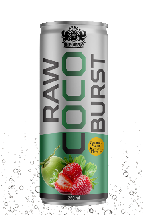 RAW COCO BURST Strawberry Coconut Water Drink 250ml Can