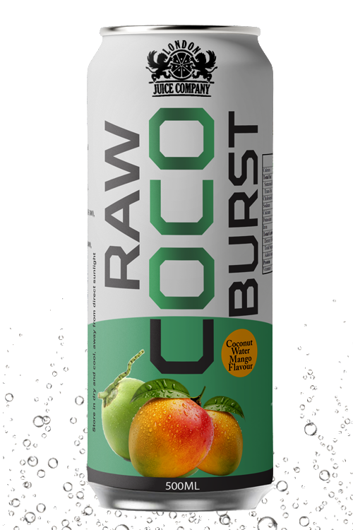 Raw Coco Burst Mango Coconut Water Drink 500ml Can