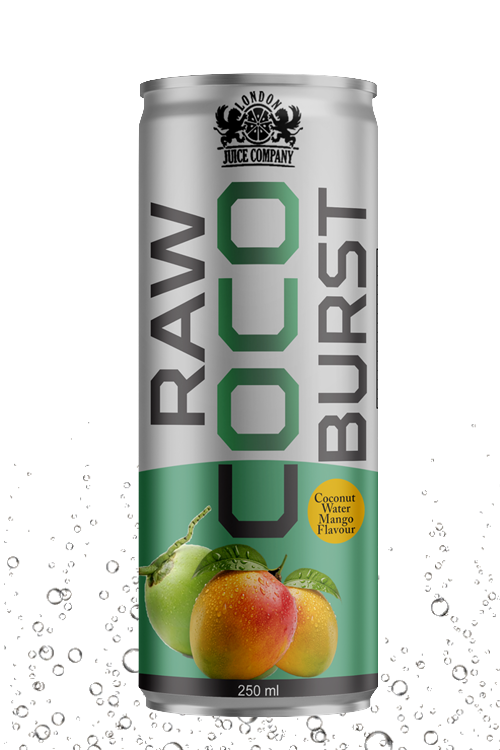 Raw Coco Burst Mango Coconut Water Drink 250ml Can