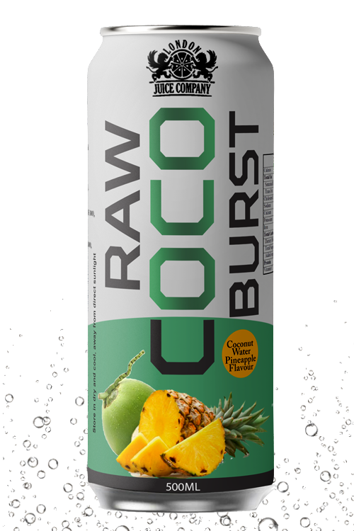 Raw Coco Burst Pineapple Coconut Water Drink 500ml Can