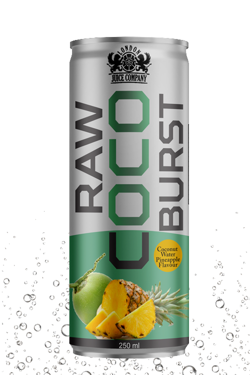 RAW COCO BURST Pineapple Coconut Water Drink 250ml Can