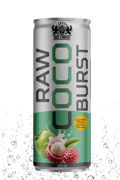 Raw Coco Burst Lychee Coconut Water Drink 250ml Can