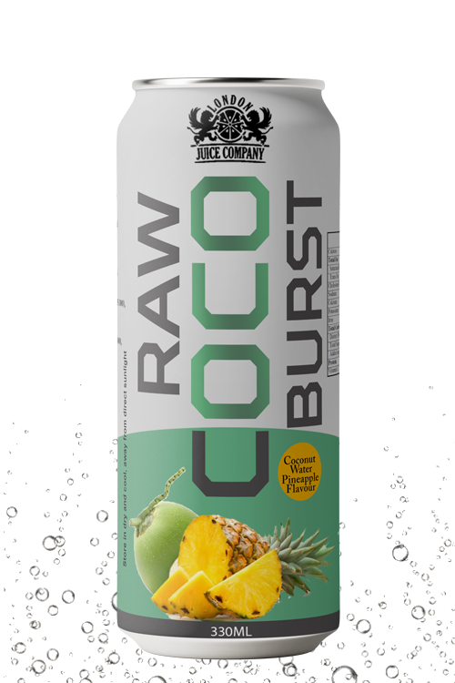 Raw Coco Burst Pineapple Coconut Water Drink 330ml Can