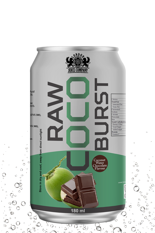 RAW COCO BURST Chocolate Coconut Water Drink 180ml Can