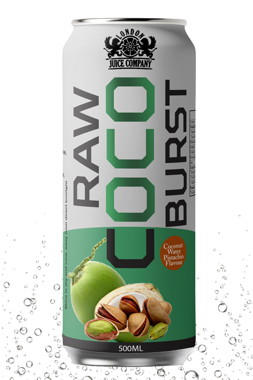 Raw Coco Burst Pistachio Coconut Water Drink 500ml Can